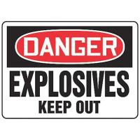 8YCK5 Danger Sign, 10 x 14In, R and BK/WHT, ENG