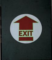 8YCU9 Firefly Floor Sign, 17x17 In, Exit Arrow