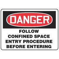 9CDH1 Danger Sign, 10 x 14In, R and BK/WHT, ENG