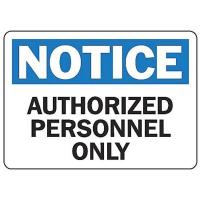 8YD14 Notice Sign, 7 x 10In, BL and BK/WHT, ENG