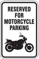 8YE04 Parking Sign, 18 x 12In, BK/WHT, MTRCL