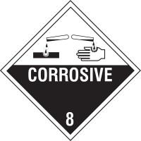 8YGX4 Vehicle Placard, Corrosive with Picto