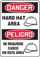 8MXT7 Danger Sign, 14 x 10In, R and BK/WHT, SURF