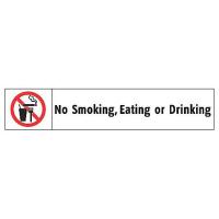 9A701 No Smoking Sign, 1-3/4 x 9In, R and BK/WHT