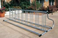 9CKY8 Bike Rack, 2-Sided, 18-Bike, 110 in., Silver