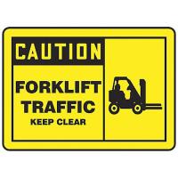 9V406 Caution Sign, 10 x 14In, BK/YEL, Self-ADH