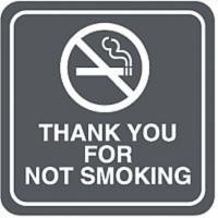 9CDX9 No Smoking Sign, 5-1/2 x 5-1/2In, WHT/GRN