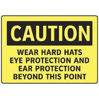 8ZCC6 Caution Sign, 7 x 10In, BK/YEL, ENG, Text