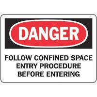 9AN42 Danger Sign, 7 x 10In, R and BK/WHT, PLSTC