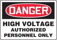 8ZD70 Danger Sign, 10 x 14In, R and BK/WHT, AL, HV