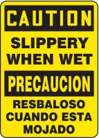8NKX4 Caution Sign, 14 x 10In, BK/YEL, PLSTC, Text