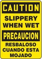 8ZDF7 Caution Sign, 14 x 10In, BK/YEL, AL, Text