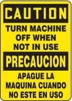8ZDJ0 Caution Sign, 14 x 10In, BK/YEL, PLSTC, Text