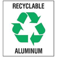 8ZE63 Recycling Label, 10 In. W, 10 In. H, PK 5