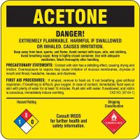 8AG09 Chemical Label, 5 In. H, 5 In. W, PK 25