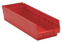 8ZFW5 Shelf Bin, 17-7/8L x 6-5/8W, Red