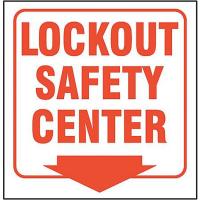 9CWM1 Lockout Sign, 8 x 8In, R/WHT, ACRYL, ENG