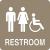 8KZX9 - Restroom Sign, 8 x 8In, WHT/Tan, PLSTC, ENG Подробнее...