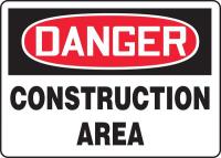 9A804 Danger Sign, 7 x 10In, R and BK/WHT, PLSTC