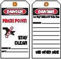 8CLU1 Danger Tag, 7 x 4 In, Bk and R/Wht, PK10