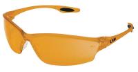 9AHG6 Safety Glasses, Amber, Scratch-Resistant