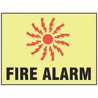 9EF58 Fire Alarm Sign, 7 x 10In, R and BK/YEL