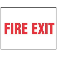 9UC97 Fire Exit Sign, 7 x 10In, R/WHT, AL, ENG