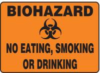 8DMR2 Biohazard Sign, 7 x 10In, BK/ORN, AL, SURF