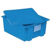 9CCL6 Stack &amp; Nest Totes, 19-1/2Lx15-1/2W, Blue