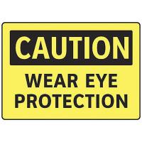 9CEA8 Caution Sign, 7 x 10In, BK/YEL, ENG, Text