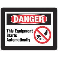 9CH66 Danger Sign, 10 x 14In, R and BK/WHT, ENG