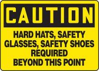 8VPM4 Caution Sign, 10 x 14In, BK/YEL, PLSTC, ENG