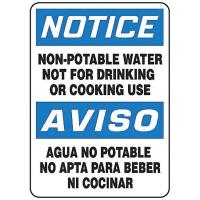 9K869 Notice Sign, 14 x 10In, BL and BK/WHT, Text