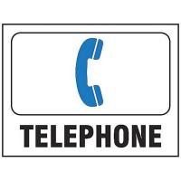 9CMG0 Fire Telephone Sign, 7 x 10In, AL, TEL, ENG