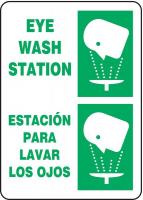 9CMG6 Eye Wash Sign, 14 x 10In, GRN/WHT, AL, SURF