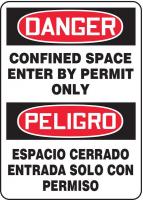 9CMZ4 Danger Sign, 14 x 10In, R and BK/WHT, AL