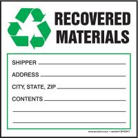 9MX33 Recycle Label, 4 In. H, 4 In. W, PK 100