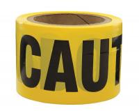 9CYF2 Barricade Tape, Yellow/Black, 300ft x 3 In