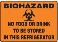 9K406 Biohazard Sign, 10 x 14In, BK/ORN, Vinyl