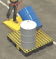9DM41 Drum Spill Cntnmnt Pallet, 4 Drum, 8k lb.