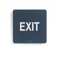 9WZK5 Exit Sign, 8 x 8In, WHT/Navy BL, Exit, ENG