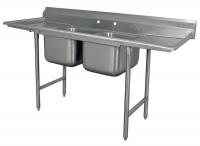 9DNM2 Scullery Sink, 18ga, Double, SS, Floor Mount