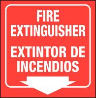 13R266 Fire Extinguisher Sign, 10 x 10In, WHT/R
