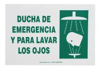 9DU16 Eye Wash Sign, 7 x 10In, GRN/WHT, Spanish