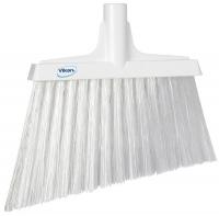 9DW28 Broom Slim, Angle, Stiff Bristle, White