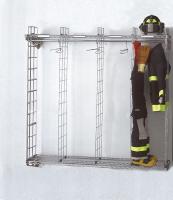 9DYP2 Turnout Gear Rack, Wall Mount, 4 Comprtmnt
