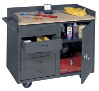 9DYW8 Mobile Service Bench, Wood Top