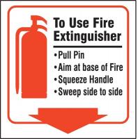 9DZ62 Fire Extinguisher Sign, 8 x 8In, PS, ENG