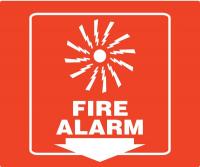 13R182 Fire Alarm Sign, 7 x 12In, WHT/R, Fire ALM