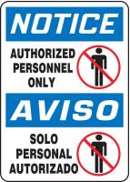 8MW40 Notice Sign, 14 x 10In, BL and BK/WHT, SURF